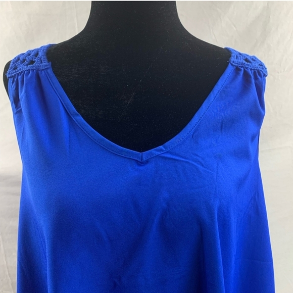 Blue Boho Crochet Sleeveless Blouse - Picture 6 of 8